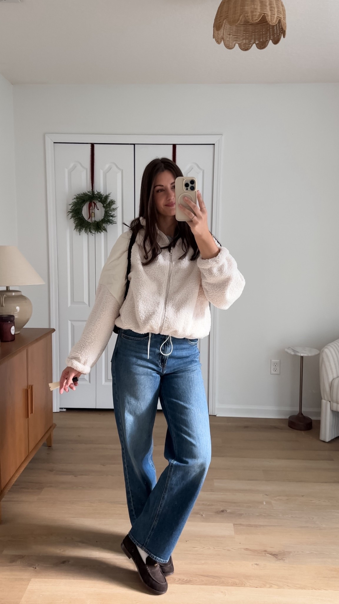 Gloomy day errands outfit! Wearing medium jacket, 26 jeans 

#LTKootd