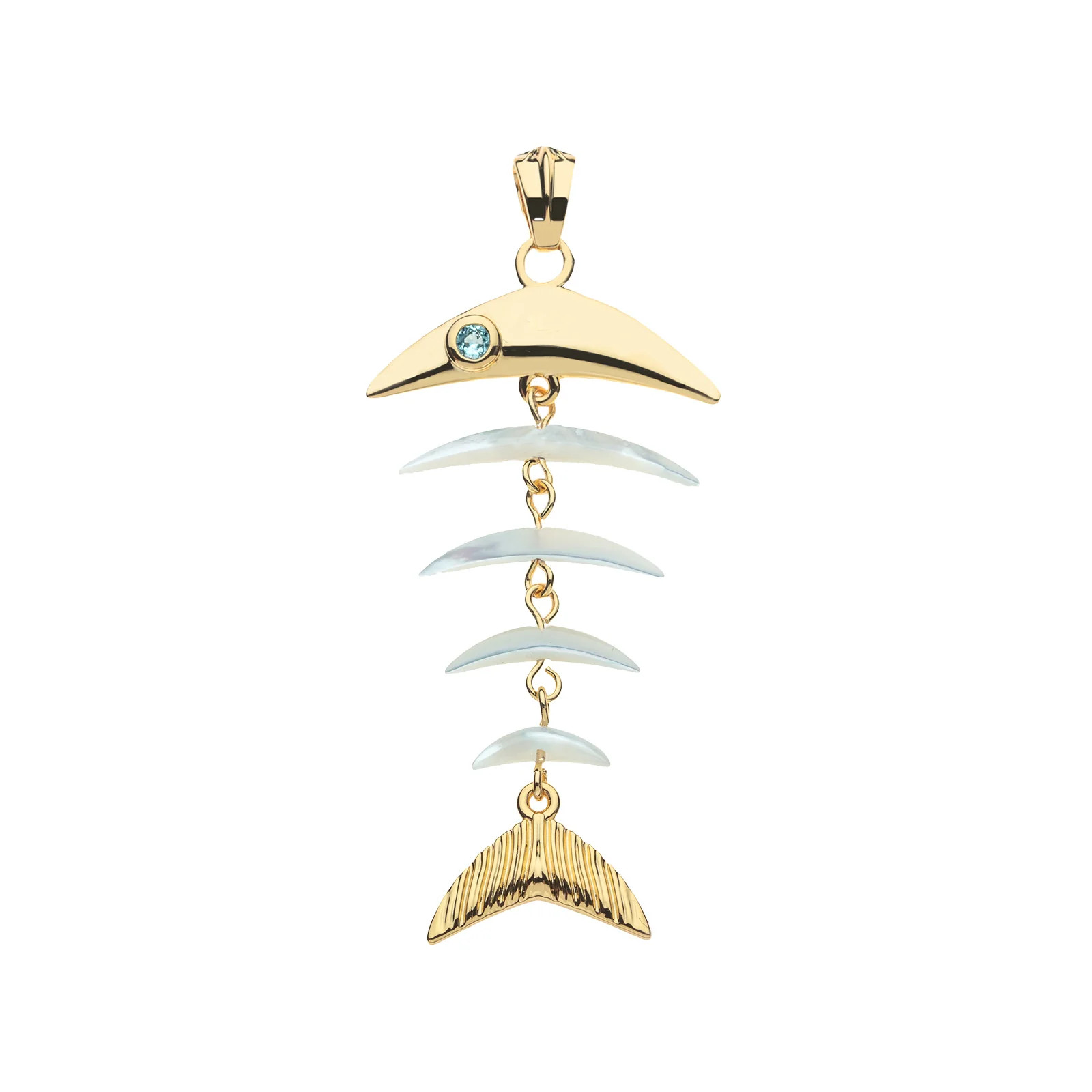 STRONG Mother of Pearl Fishbone Pendant | Jane Win