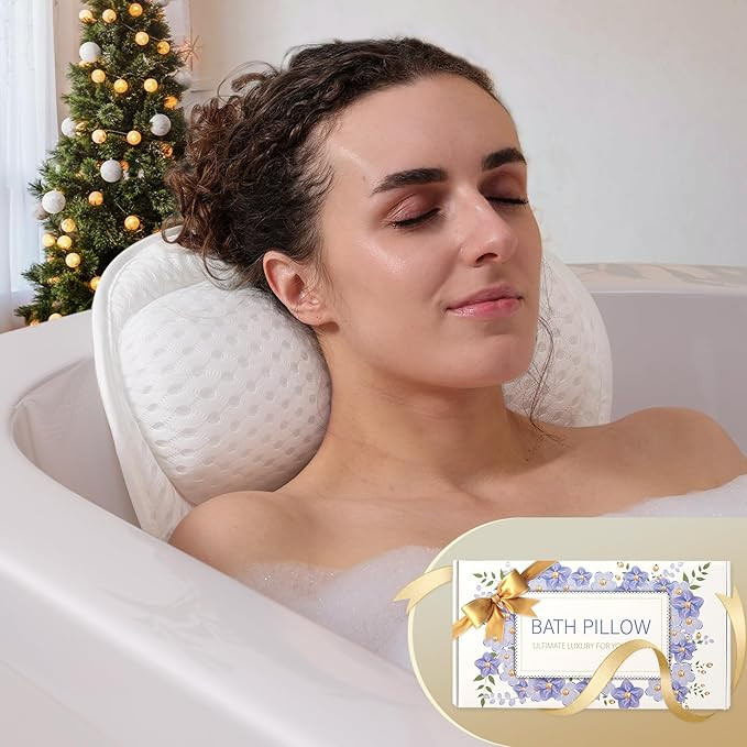 Bath Pillow Luxury Bathtub Pillow, Extra Soft & Comfortable Bath Pillows for Tub Head Neck and Ba... | Amazon (US)