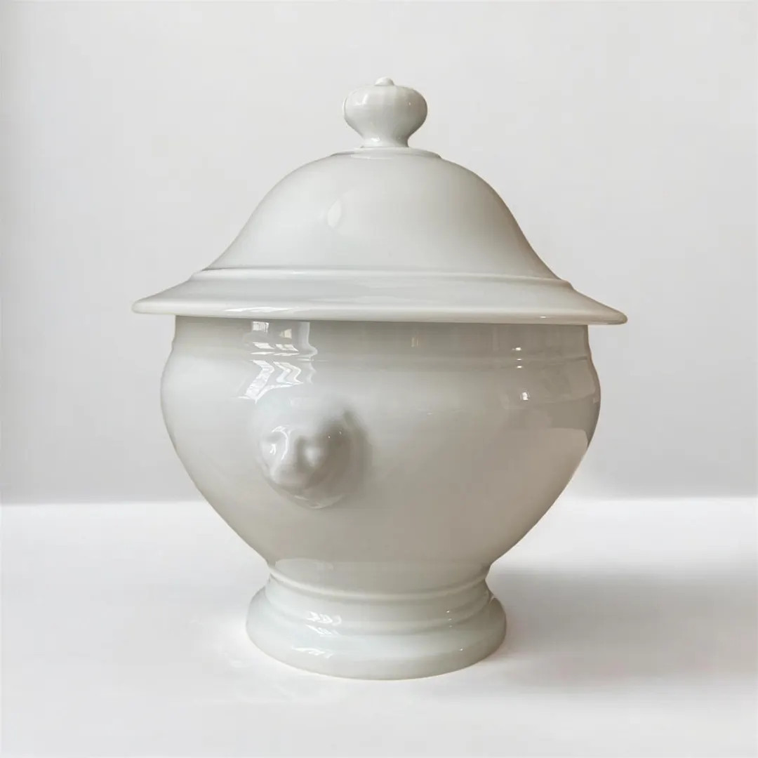 Vintage Apilco France Porcelain Tureen – White Lion Head Soup Serving Bowl | Etsy (US)