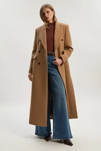 Wool Double Breasted Tailored Maxi Coat | Nordstrom