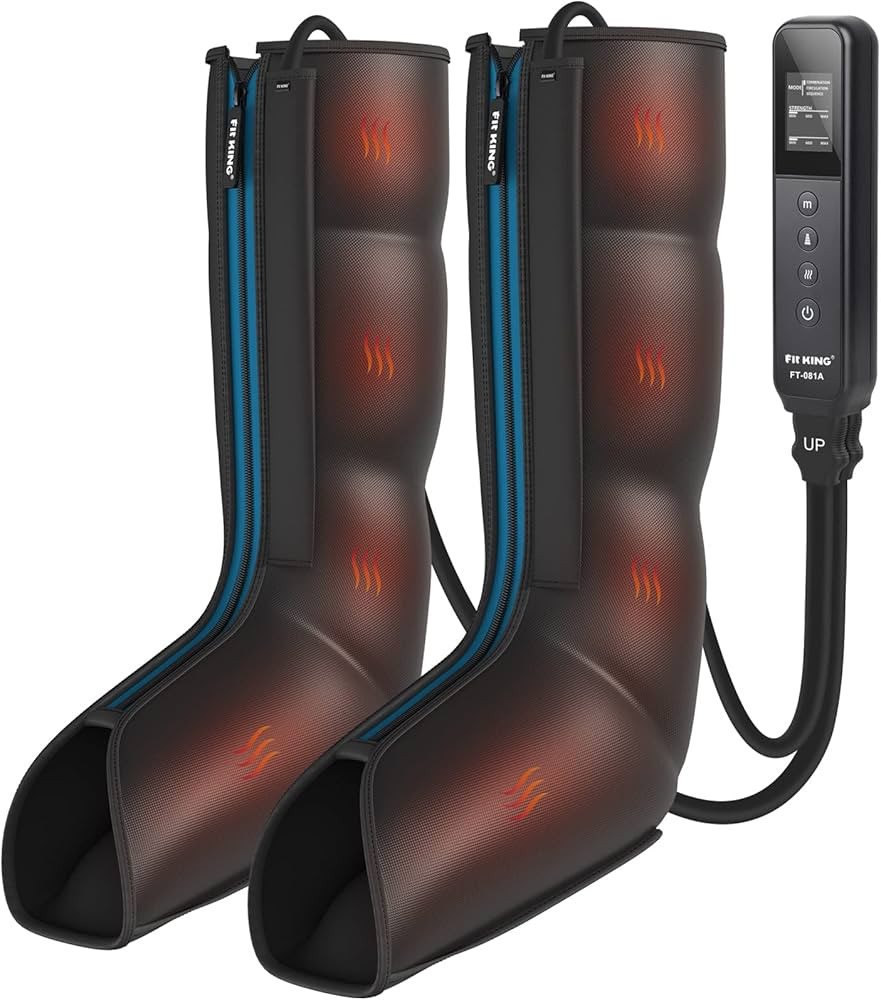 FIT KING Leg Massager with Heat - Upgraded Leg Compression Massager for Circulation and Pain Reli... | Amazon (US)