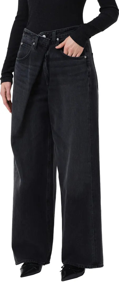 Vana Fold Waistband Wide Leg Jeans | Nordstrom