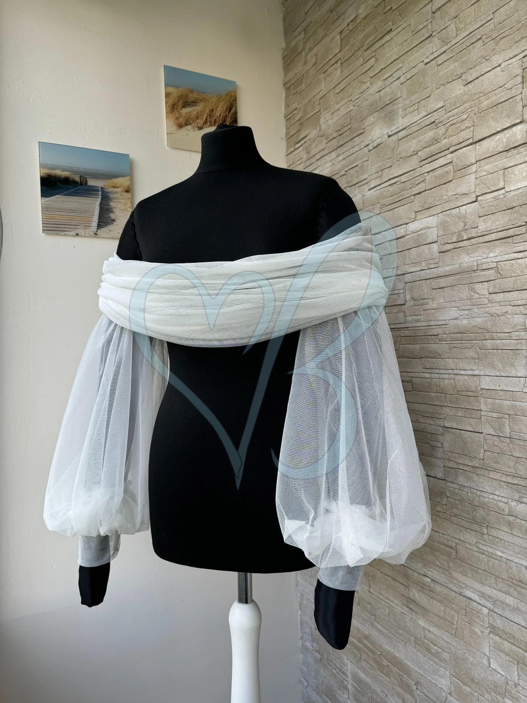 Off-sholder Wedding Bolero, Puff Tulle Bridal Bolero, Puff Wedding Sleeves, Bolero for Wedding Dr... | Etsy (US)