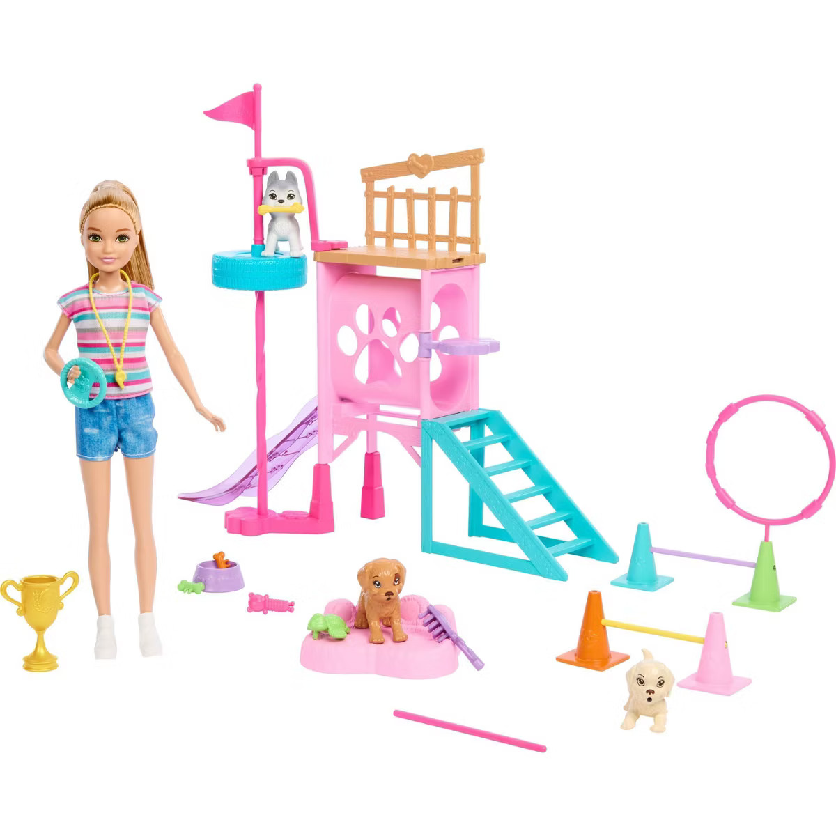 Barbie and Stacie to the Rescue Puppy Playground Playset with Doll, 3 Pet Dog Figures, & Accessor... | Target