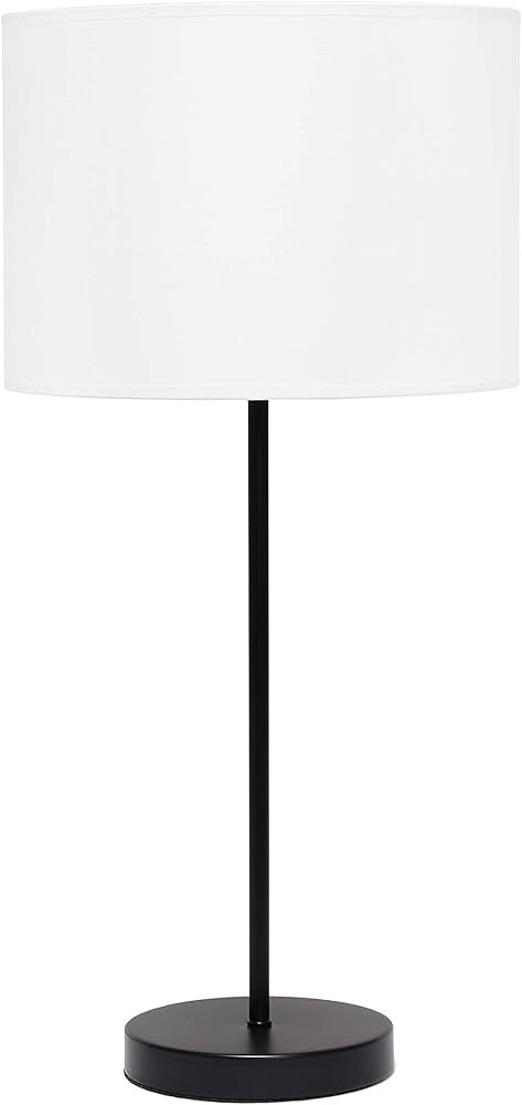 Simple Designs LT2040-BAW 23" Standard Metal Stick Lamp with Round Base and Drum Fabric Shade for... | Amazon (US)