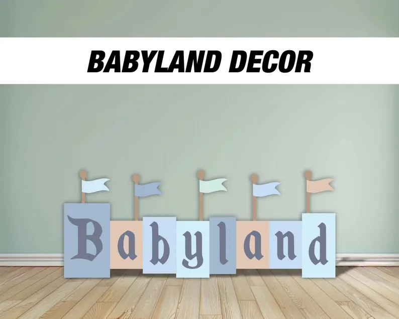 BIG Babyland Babyshower Sign Decor Cutouts Backdrop, Sketch Stand up Prop Standee, Lawn Signs, Ya... | Etsy (US)
