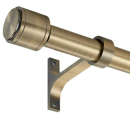 Lwiiom Antique Bronze Curtain Rods for Windows 16 to 28 Inch, 1 Inch Diameter Blackout Dapery Rod with Aluminum Cylinder Finials and Full Surround Brackets for Wall and Ceiling Mount | Amazon (US)