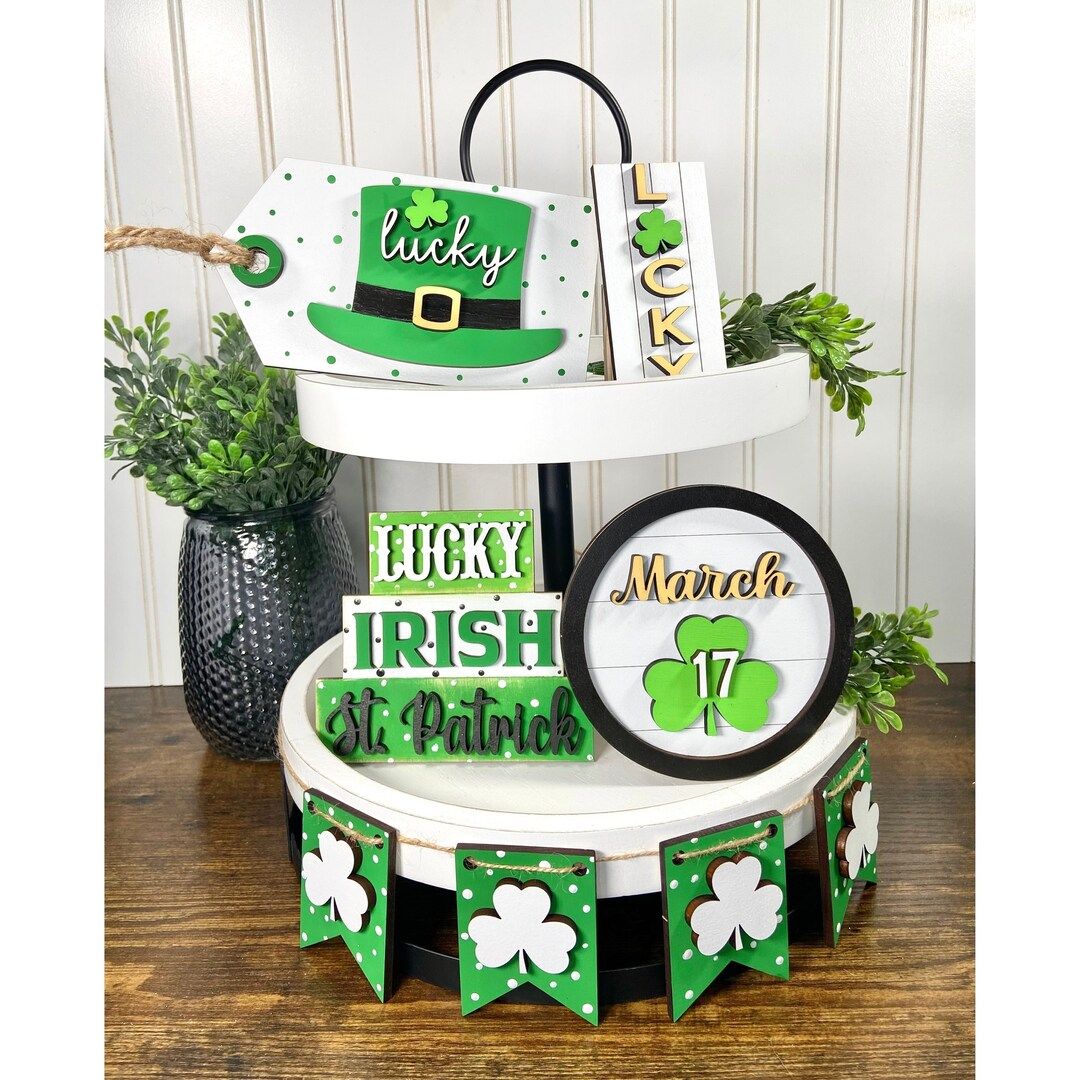 St Patricks Day Tiered Tray Decorations, St Patricks Day Signs, St Patrick Day Bundle, St Patrick... | Etsy (US)