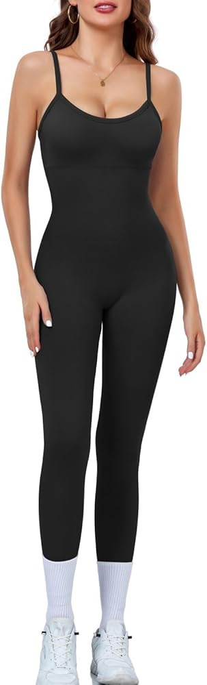 OLCHEE Womens Workout Yoga Jumpsuits Rompers - One Piece Seamless Unitard Leggings Spaghetti Stra... | Amazon (US)