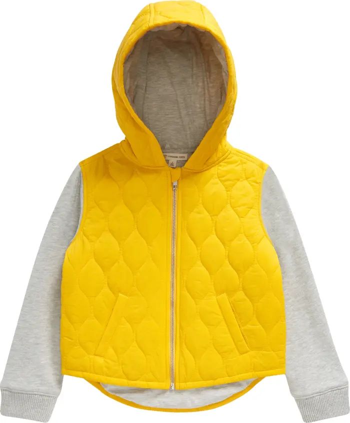 Kids' Quilted Colorblock Hooded Zip Jacket | Nordstrom