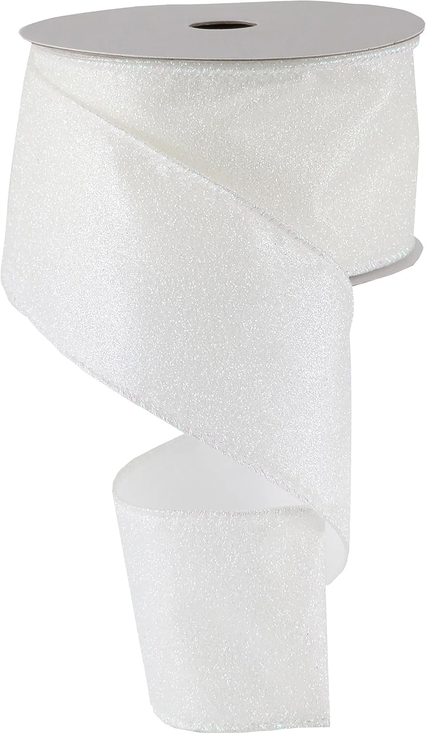 MAYREEL White Ribbon Wired 2.5 Inch Glitter Wired Ribbon White Christmas Decorations White Ribbon... | Amazon (US)