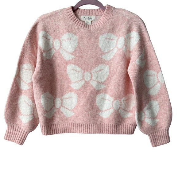 Jessica Simpson Pink Bow Sweater •‎ Coquette Aesthetic Soft Knit Pullover • XS | Poshmark