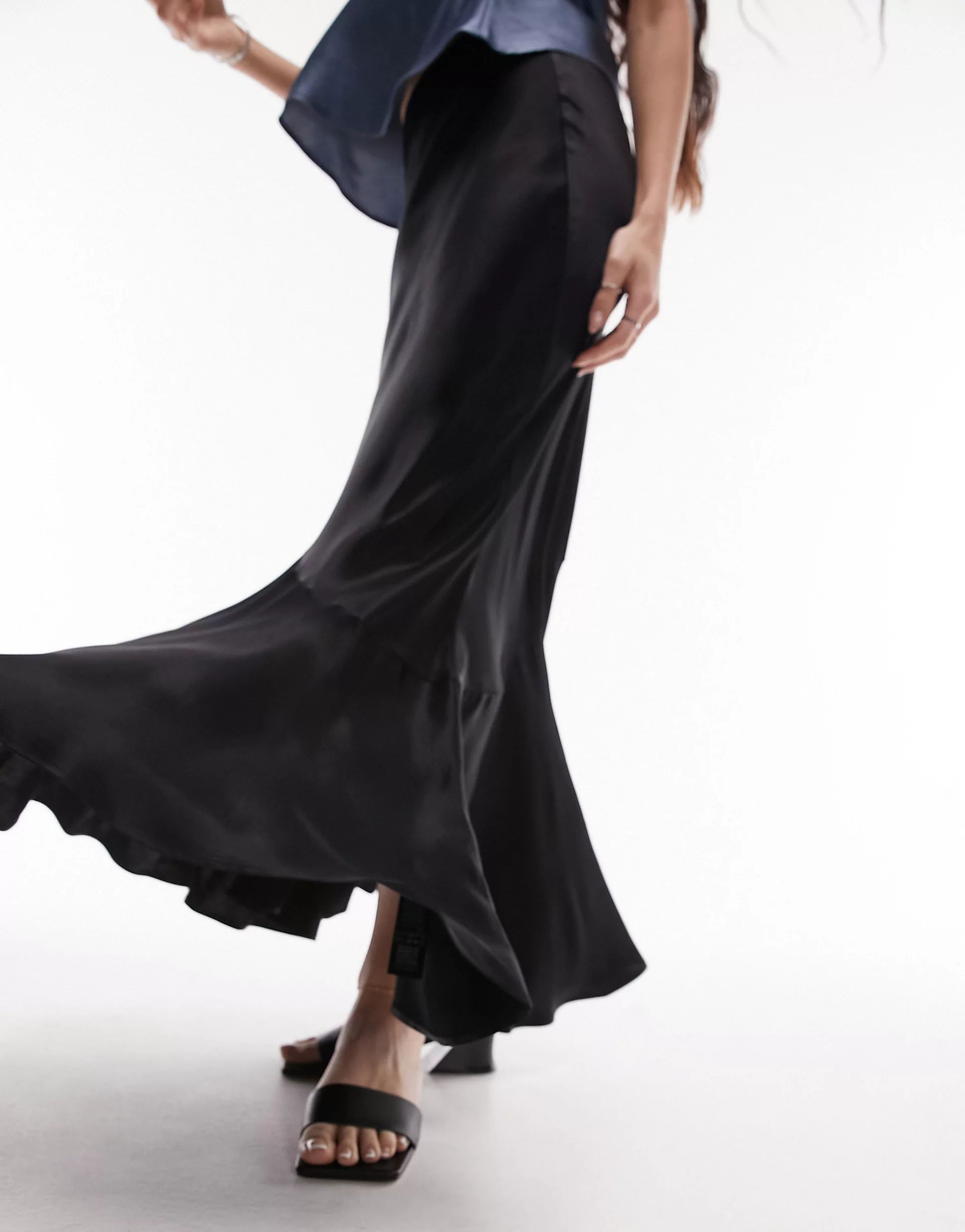 Topshop seamed detail maxi skirt in black | ASOS (Global)