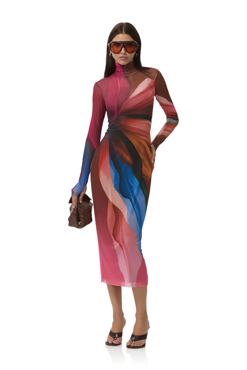 Shailene Dress - Earthen Leaf Lotus | ShopAFRM