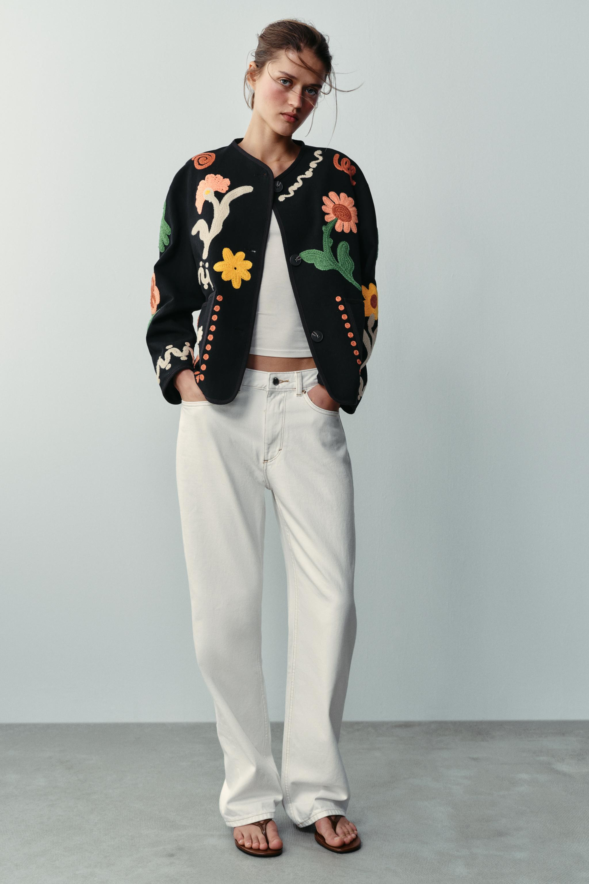 EMBROIDERED FLORAL JACKET | Zara US