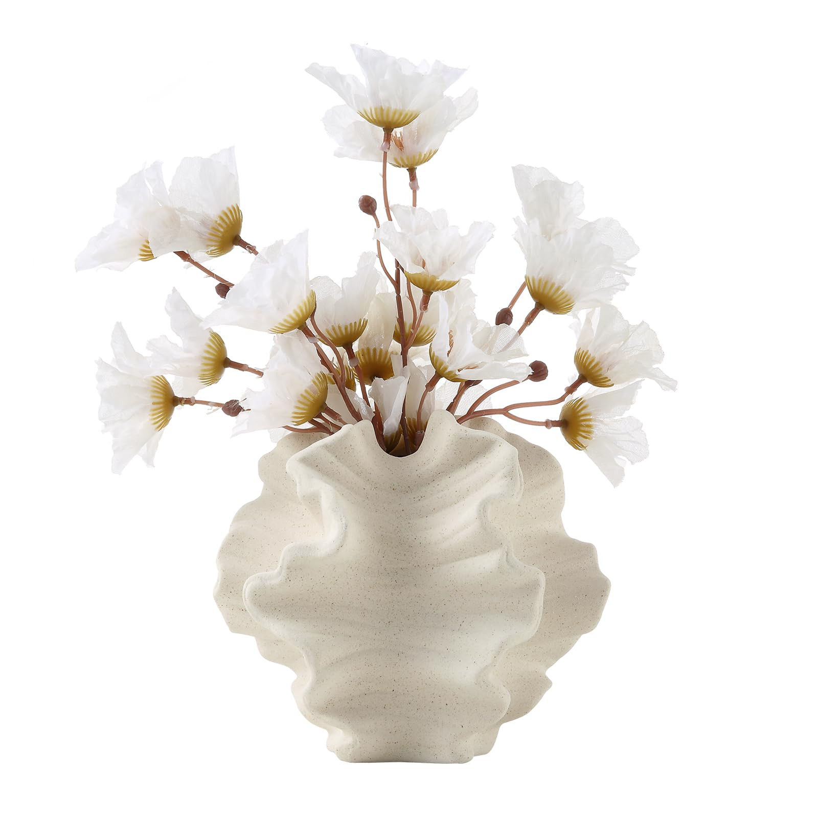 BUICCE Off White Ceramic Coral Vase for Pampas Grass Decor Modern Decorative Dandelion Vase for F... | Amazon (US)