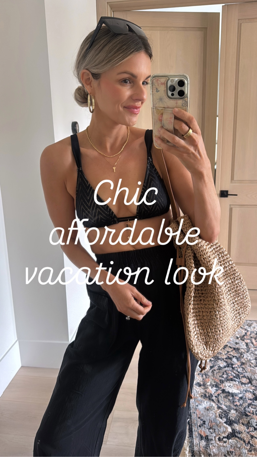 I can’t even begin to tell you how upset I am with this look. Get it for any upcoming vacation you may have! The bikini covers my lower belly and has good coverage on the booty which I love. And the top has great support. I also show these vacation pants, which are my favorite ever, with another top if you’re looking for a little more coverage. The second bikini also has full coverage on the booty, but it’s got a really soft and stretchy top that provides great coverage, especially if you just wanna show a little strip of skin which is flattering on body type! I’m wearing a size small and everything which is my normal size so I would say they’re true to size.