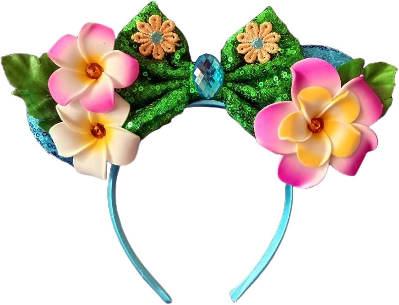 Kiddale Hawaiian Headbands Head Boppers,Tropical Flower Hair Band for Girls Women,Sequin Mouse Ea... | Amazon (US)