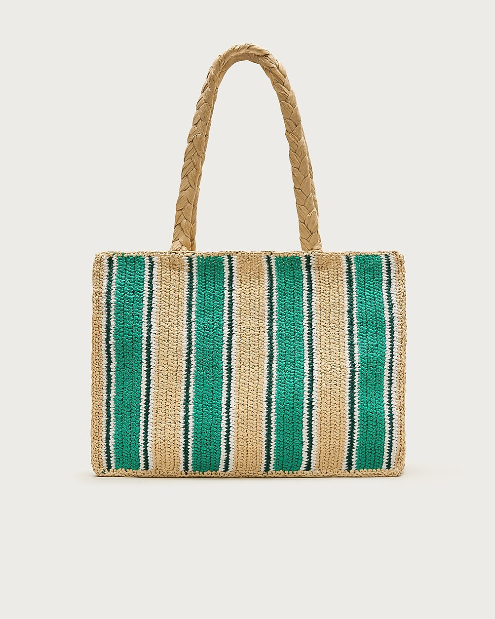 Handknotted straw tote bag in stripe | J. Crew US