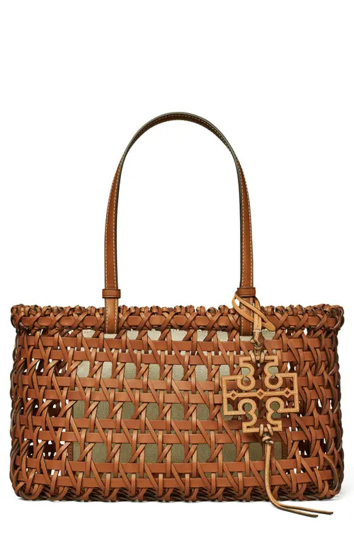 Tory Burch McGraw Garden Basketweave Tote in Classic Cuoio at Nordstrom | Nordstrom