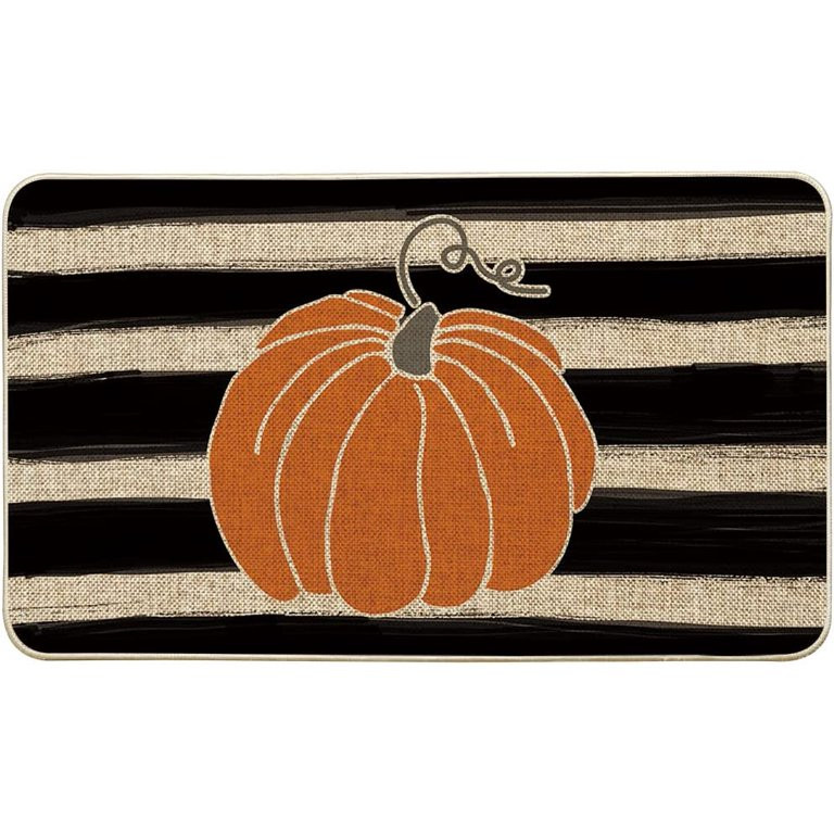 Artoid Mode Fall Thanksgiving Stripe Pumpkin Decorative Doormat 17 x 29, Low-Profile Yard Floor S... | Walmart (US)