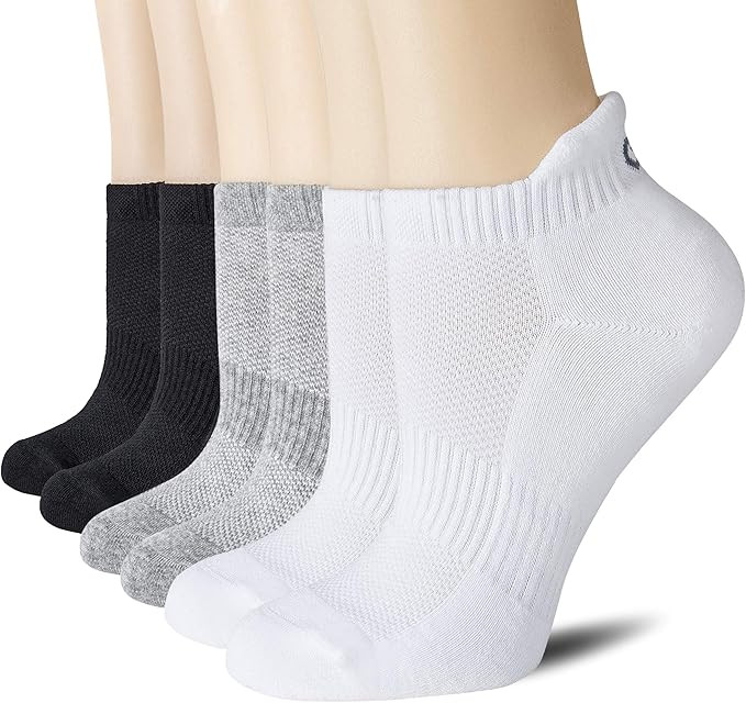 CS CELERSPORT 6 Pairs Ankle Athletic Running Socks Low Cut Sports Tab Socks for Men and Women | Amazon (US)