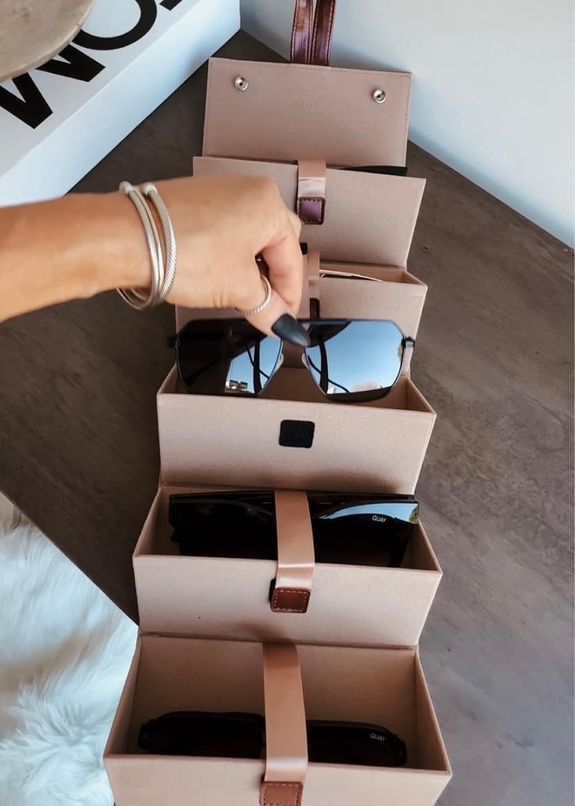 MoKo Sunglasses Organizer with 5 Slots, Travel Glasses Case Storage Portable Sunglasses Storage Case | Amazon (US)