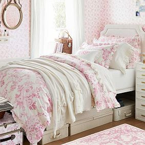 LoveShackFancy Damask Ruffle Duvet Cover | Pottery Barn Teen