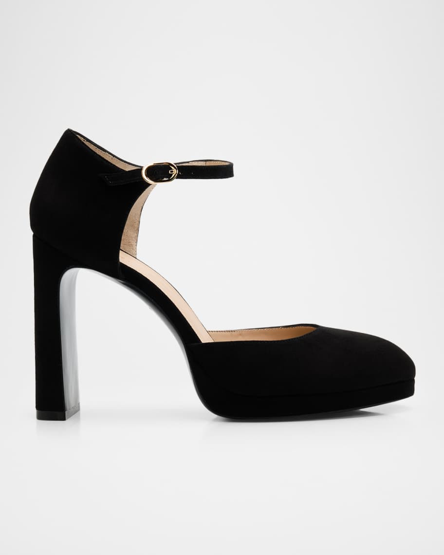 100mm Babette Suede Platform Pumps | Neiman Marcus
