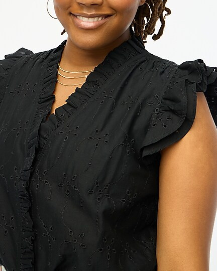 Sleeveless ruffle eyelet top | J.Crew Factory