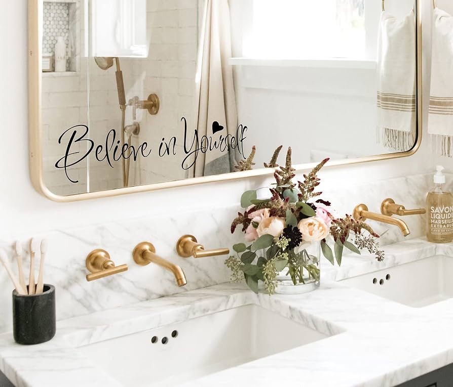 HorizonT Rainbow Animated Design Believe in Yourself Wall Decals Sticker for Mirror, Windows or W... | Amazon (US)