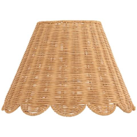 Springcrest Mambo Natural Rattan Scalloped Shade 7x15x9.5 (Spider) | Lamps Plus