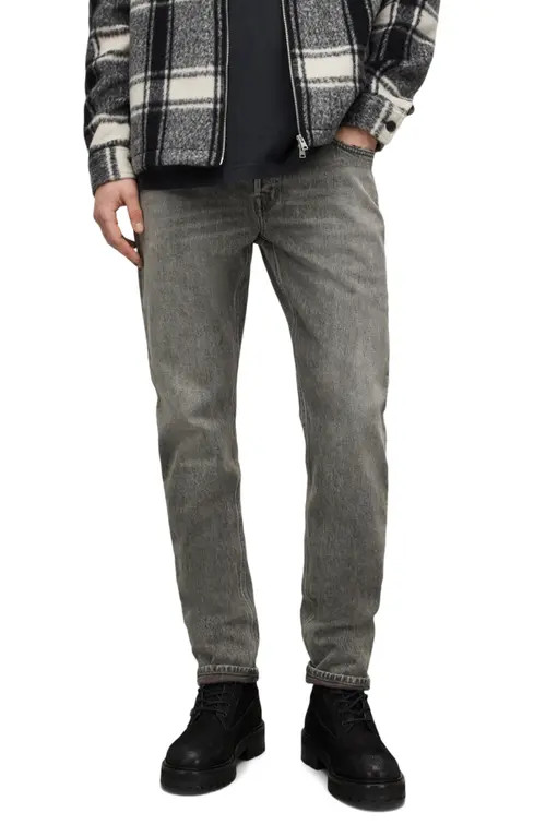 AllSaints Rex Slim Fit Jeans in Heavy Washed Black at Nordstrom, Size 36 | Nordstrom