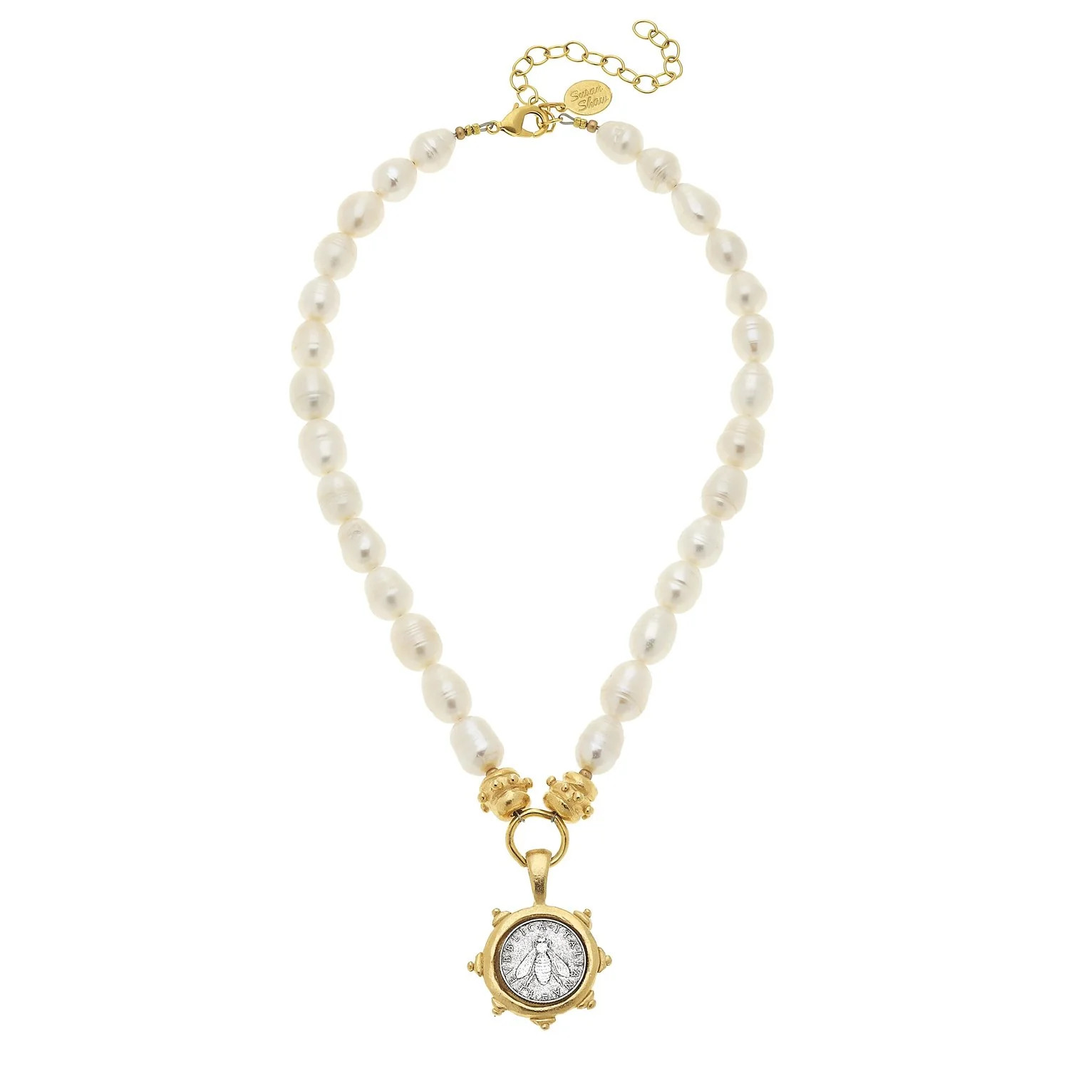 Florence Bee Coin Pearl Necklace | Susan Shaw