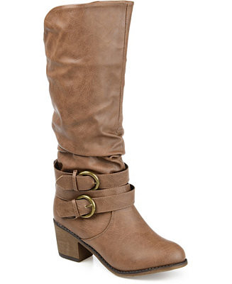 Women's Late Rouched Buckle Mid Shaft Block Heel Boots | Macy's