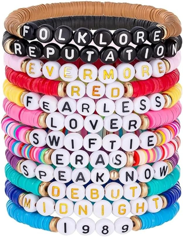 Set 11 PCS Taylor Inspired Bracelets,1989 Friendship Bracelet, Hero Fearless Midnight Bracelets F... | Amazon (US)