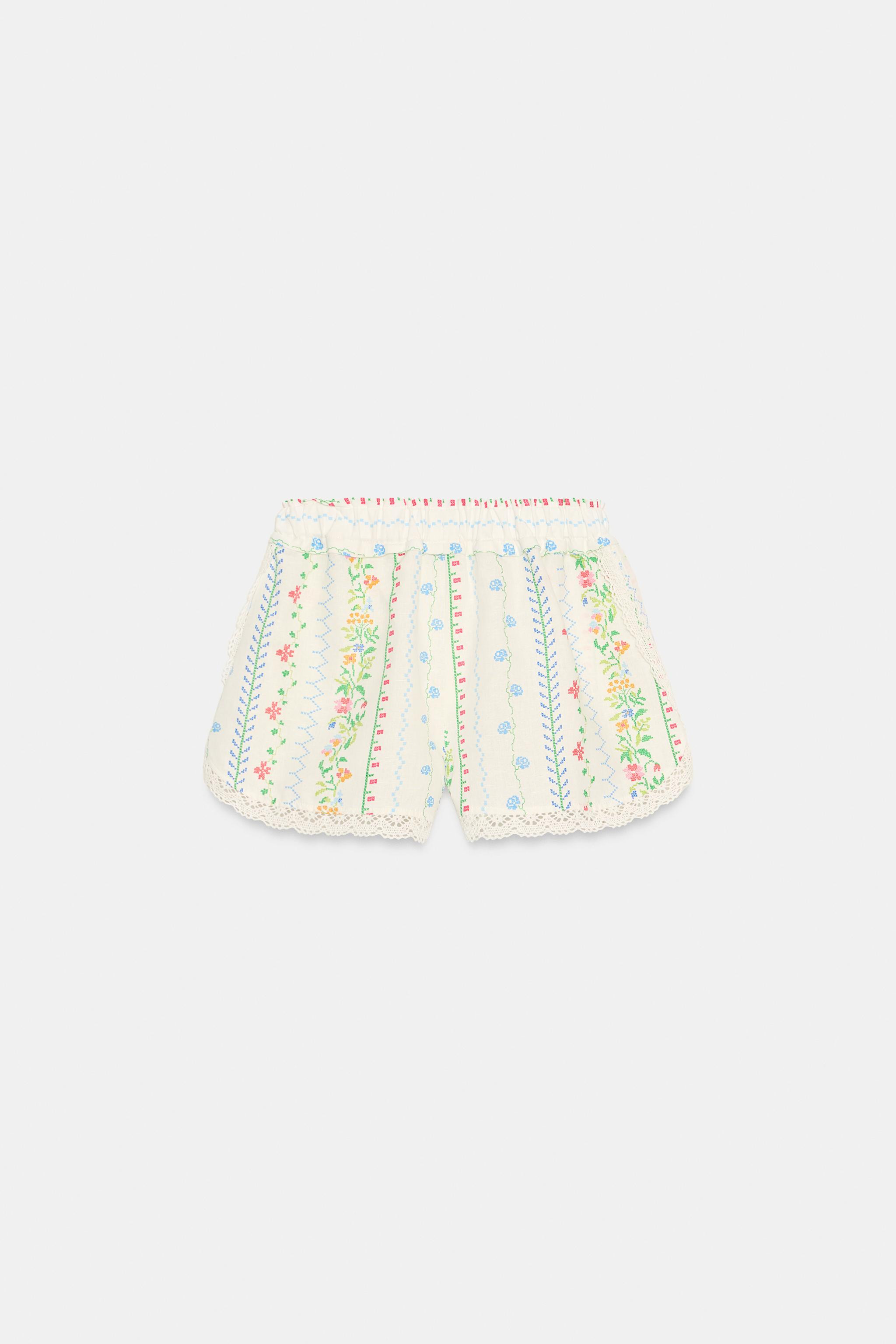 LACE TRIM SHORTS | Zara UK