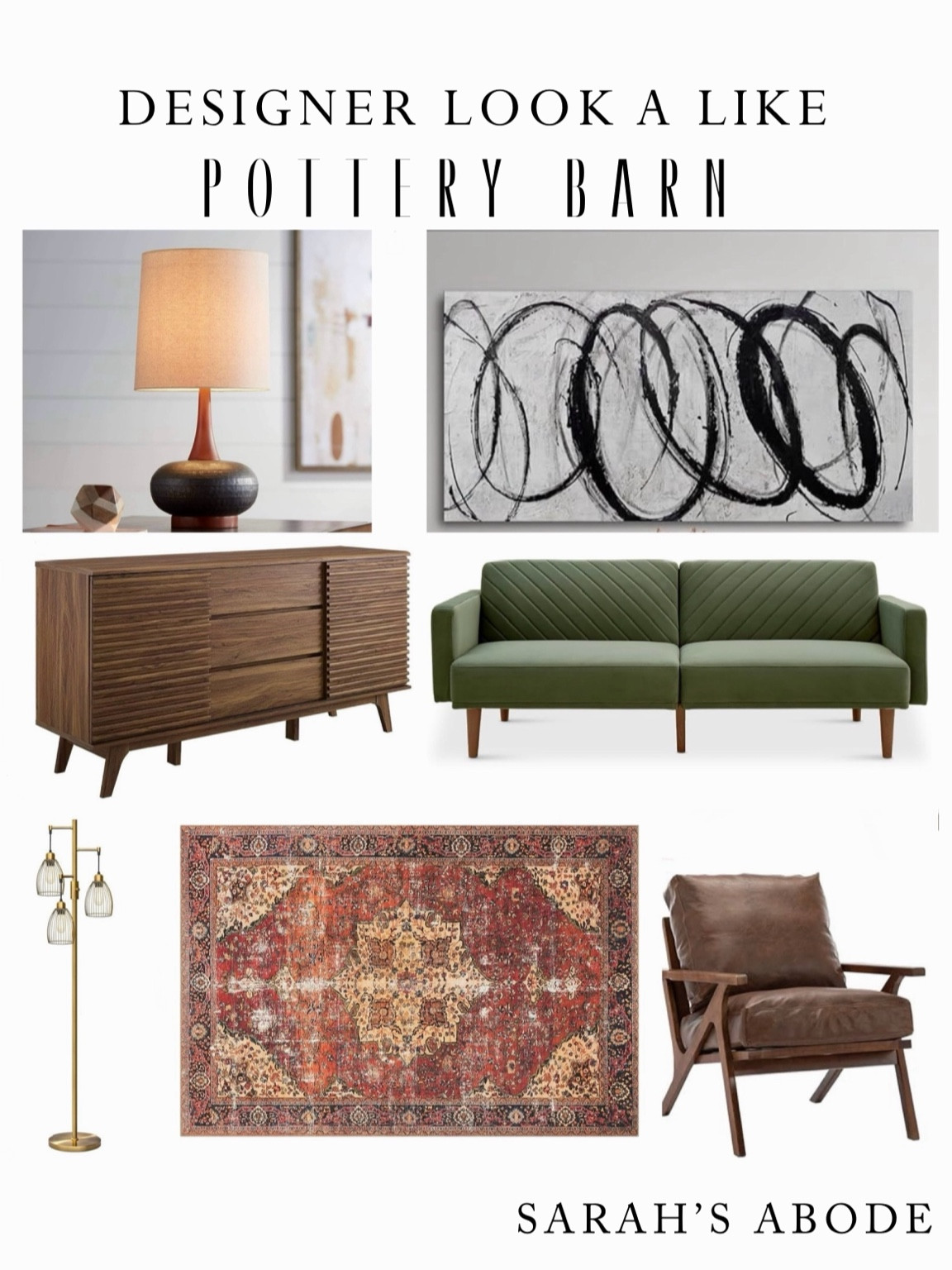 Designer Look-alike!! Mid Century Modern Pottery Barn on a budget!! 

Modern floor lamp. Abstract art. Mid century lamp. Mcm chair. Green sofa. Modern couch. Mcm console. Tv console. Vintage rug. Mcm side table. Wood side table. Retro. MCM


#LTKFamily #LTKHome #LTKStyleTip