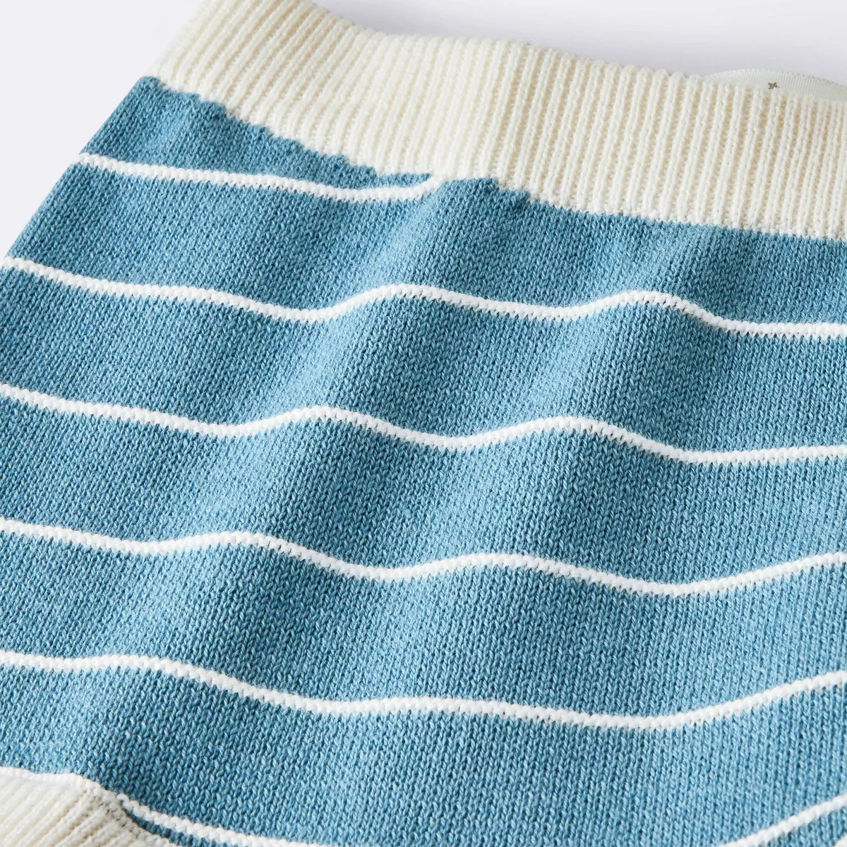 Baby Boys' 2pc Striped Crochet Sweater Polo Top and Shorts Set - Cloud Island™ Blue 3-6M | Target