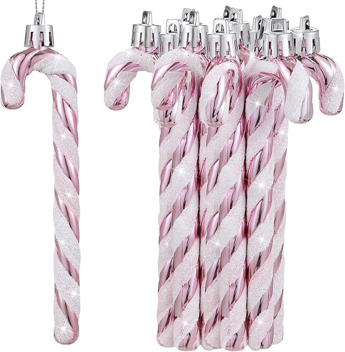 36 Pack Christmas Candy Canes Ornaments Plastic Glitter Candy Cane Christmas Tree Hanging Decorat... | Amazon (US)