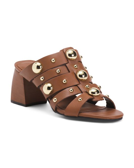 Made In Brazil Leather Worthy Heel Sandals | TJ Maxx