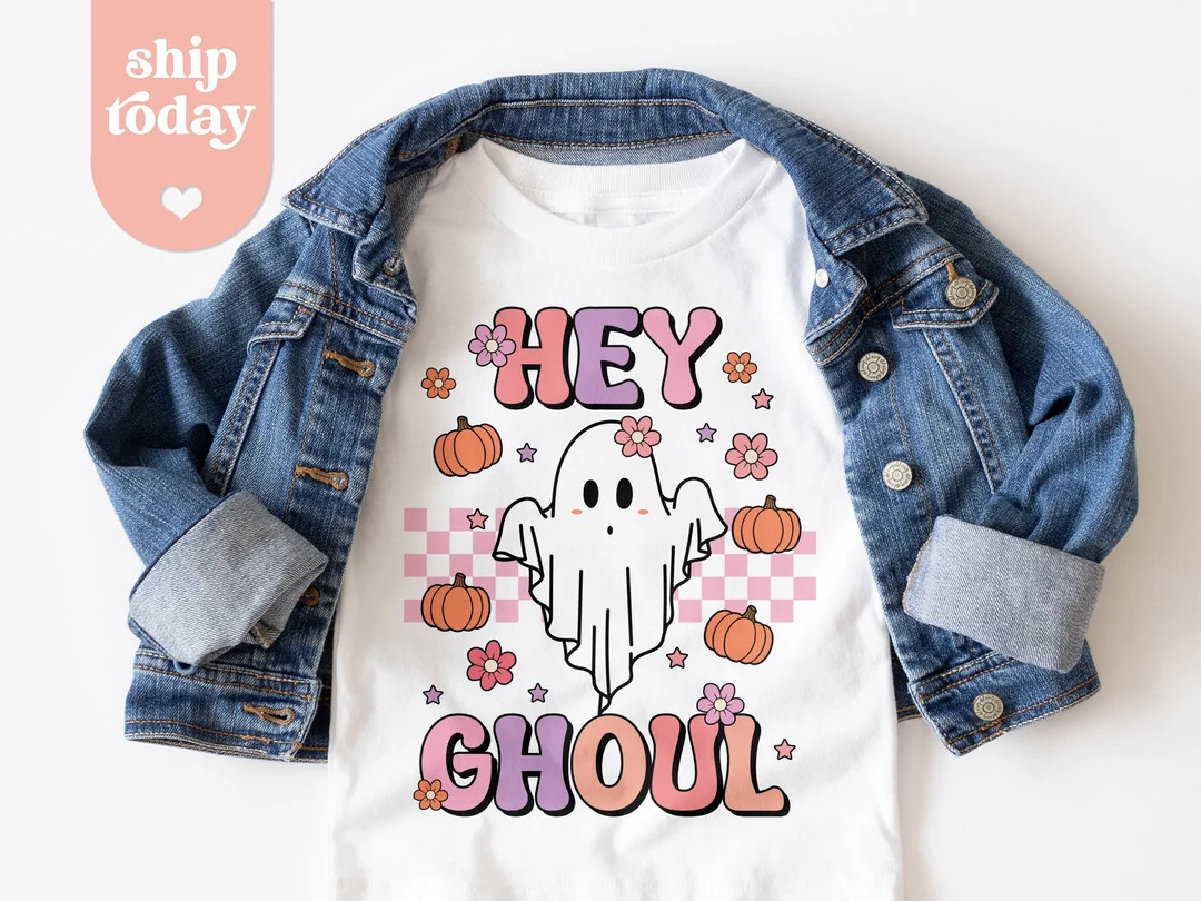 Hey Ghoul Shirt, Boo Halloween Party Outfit, Girl Toddler Trick Or Treat Tee, Cute Halloween Cost... | Etsy (US)