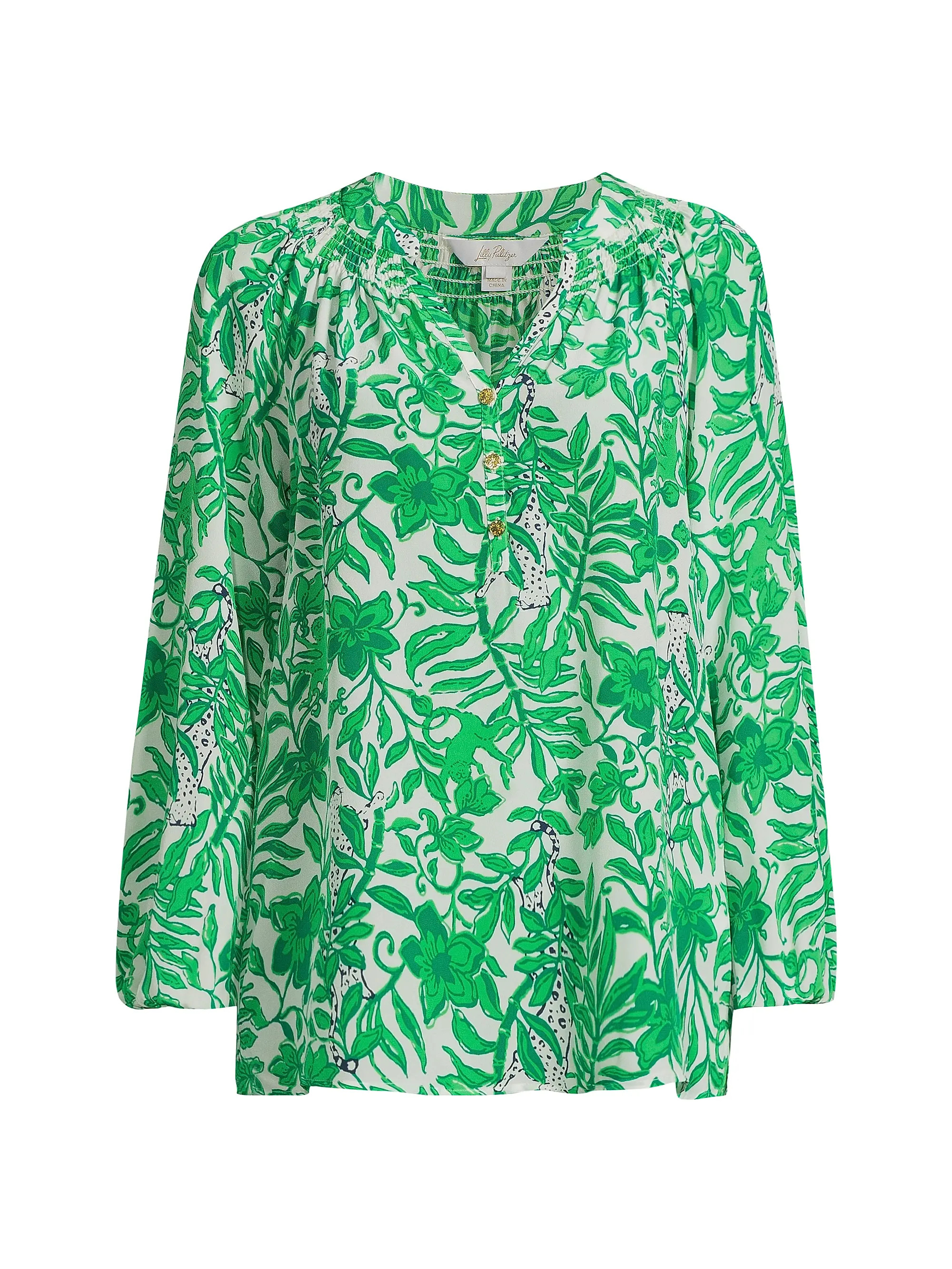 Elsa Leafy Silk Top | Saks Fifth Avenue