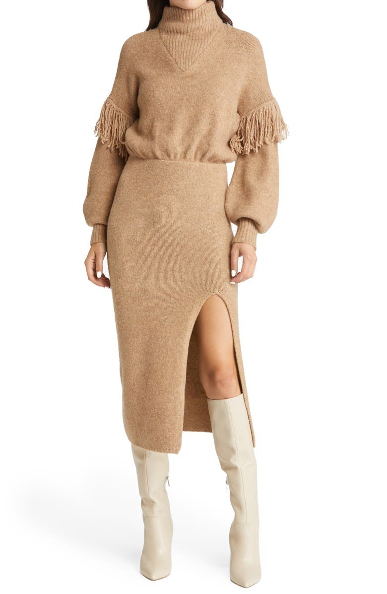 Saylor Angelle Scrunch Neck Long Sleeve Sweaterdress | Nordstrom | Nordstrom
