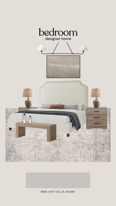 Bedroom designer home design from Amazon! 

Bed, bench, rug, night stand, table lamp, artwork, wall art, light fixture 

#LTKFindsUnder100 #LTKSaleAlert #LTKHome