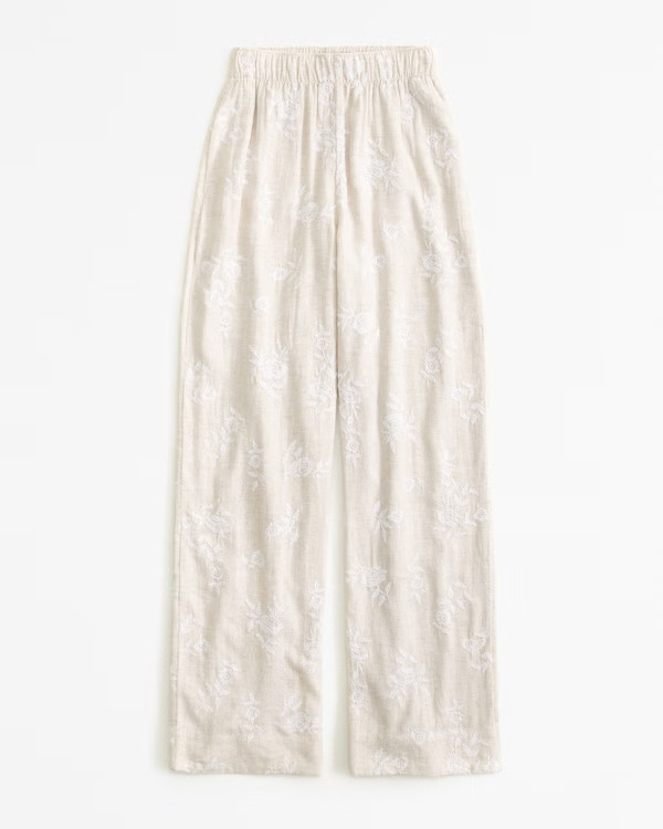 Linen-Blend Pull-On Pant | Abercrombie & Fitch (US)