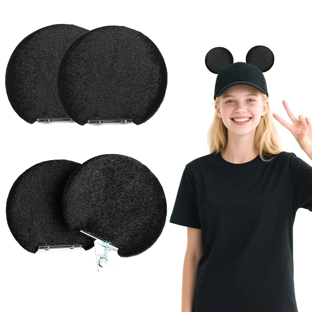 4 Pcs Magnetic Mouse Ears for Families in Theme Parks & Halloween, Christmas Parties. Detachable ... | Amazon (US)