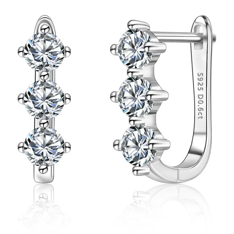 LANCHARMED GRA Certified Moissanite Earrings for Women,Lab Created 0.6ct*2  Statement Earrings fo... | Walmart (US)