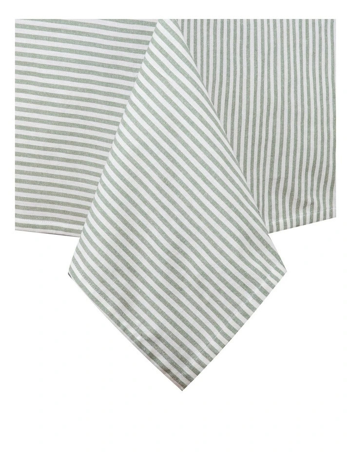 Pinstripe Tablecloth 300cm in Leaf | Myer